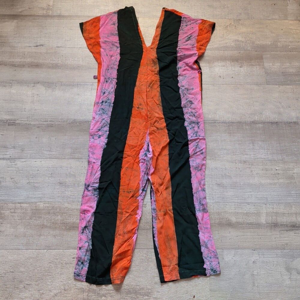 Osei Duro Womens Hand Made Tie Dye Sleeveless Size Medium Jumpsuit *No Belt